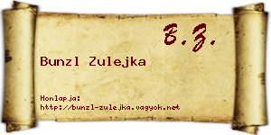 Bunzl Zulejka névjegykártya